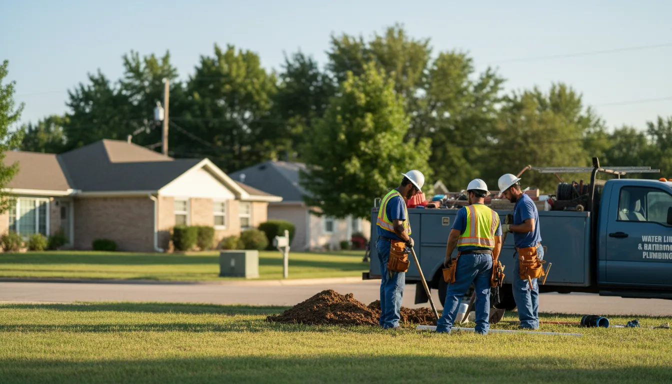 Residential water line and bathroom plumbing service in Fishers, IN